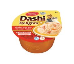 Inaba Dashi Delights cat Kura s tuniakom a lososom 6 x 70 g vanička