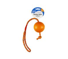 DUVO+ Lopta gumená, s povrazom, priemer 6 cm, dĺžka 30 cm