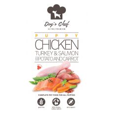 Dog’s Chef CHICKEN, TURKEY & SALMON WITH SWEET POTATO AND CARROT Puppy