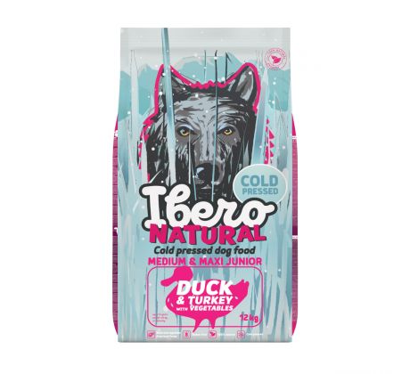 Ibero Cold Press Dog Junior Medium/Large Duck & Turkey - 12kg
