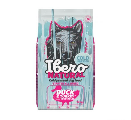 Ibero Cold Press Dog Starter All Breed Duck & Turkey - 12kg