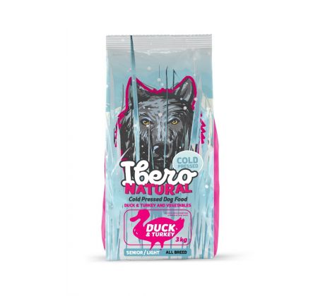 Ibero Cold Press Dog Senior/Light All Breed Duck & Turkey - 3kg