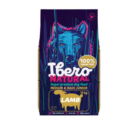 Ibero Grain-free Dog Medium & Maxi Junior Lamb - 12kg