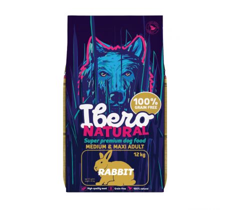 Ibero Grain-free Dog Medium & Maxi Adult Rabbit - 12kg