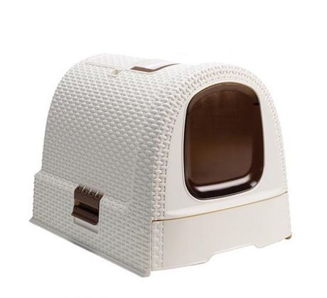 Toaleta Curver® LITTERBOX, Vintage, pre domácu mačku, 51x38x40 cm