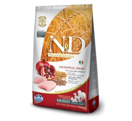 Farmina N&D dog AG adult medium & maxi, chicken, spelt, oats & pomegranate