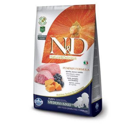 Farmina N&D dog GF PUMPKIN puppy medium & maxi lamb & blueberry